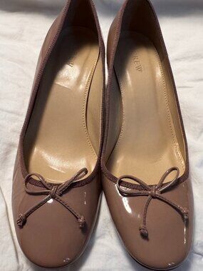 J.Crew Evie Ballet Heels – Nude Patent Leather | Size 8.5 - MF0299